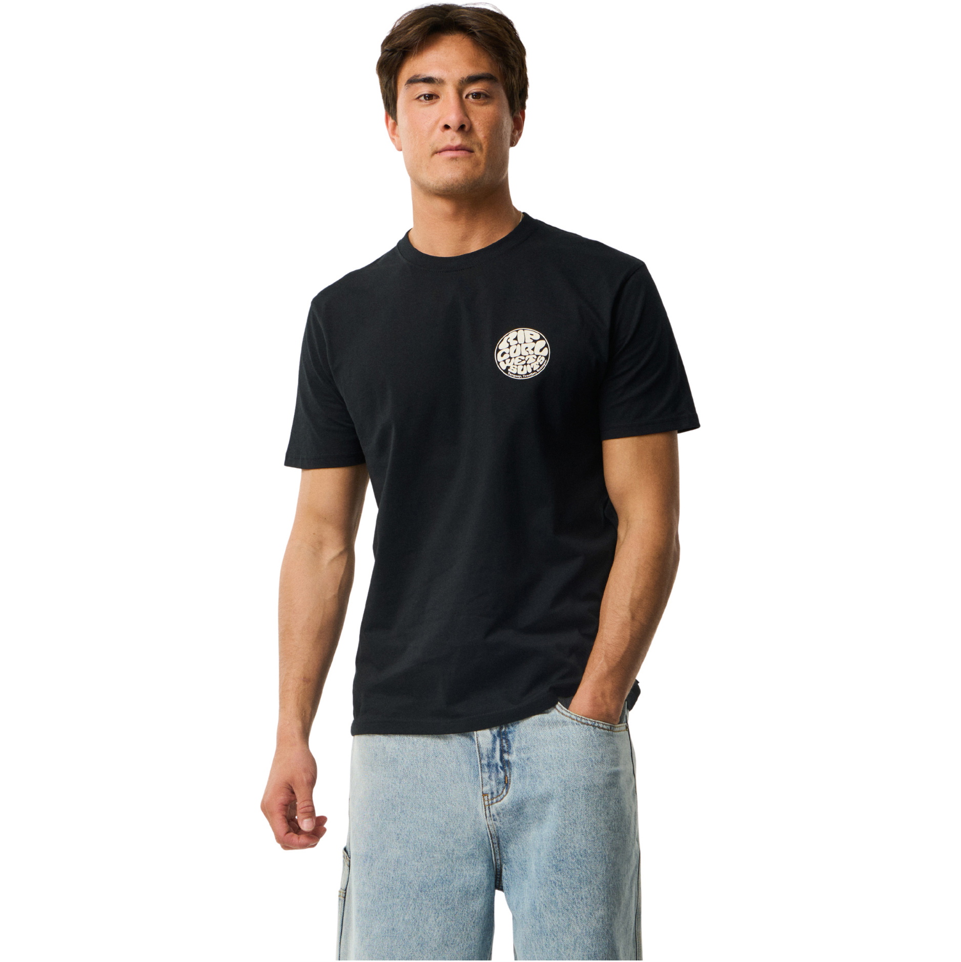 2026 Rip Curl Mens Wettie Icon T-Shirt 10VMTE - Black